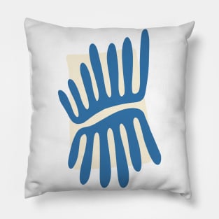 Leaves Matisse Inspired Abstract in Ivory and Celadon Blue Pillow