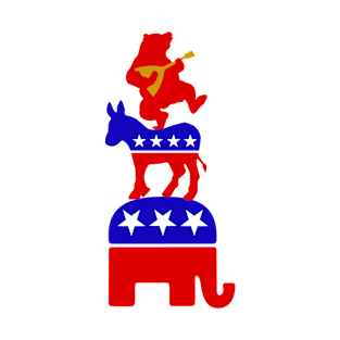 Russian Bear Balalaika Democrat Donkey Republican Elephant T-Shirt