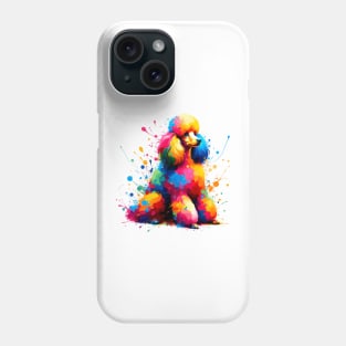 Colorful Abstract Poodle in Paint Splash Style Phone Case