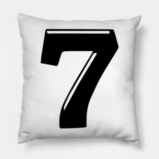 Number 7 in 3d font text style Pillow