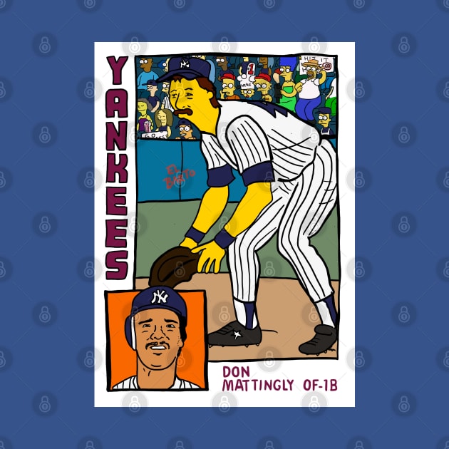 Homer at the Bat DON MATTINGLY Simpsons Parody YANKEES Baseball Card by cousscards