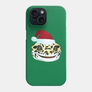 Leopard Gecko Wearing a Santa Hat Phone Case