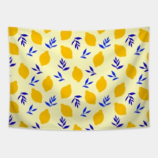 Yellow lemon pattern Tapestry