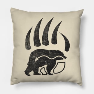 Native American Bear Paws Design Black Print Pillow