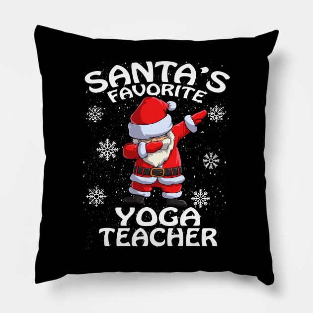 Santas Favorite Yoga Teacher Christmas Pillow by intelus