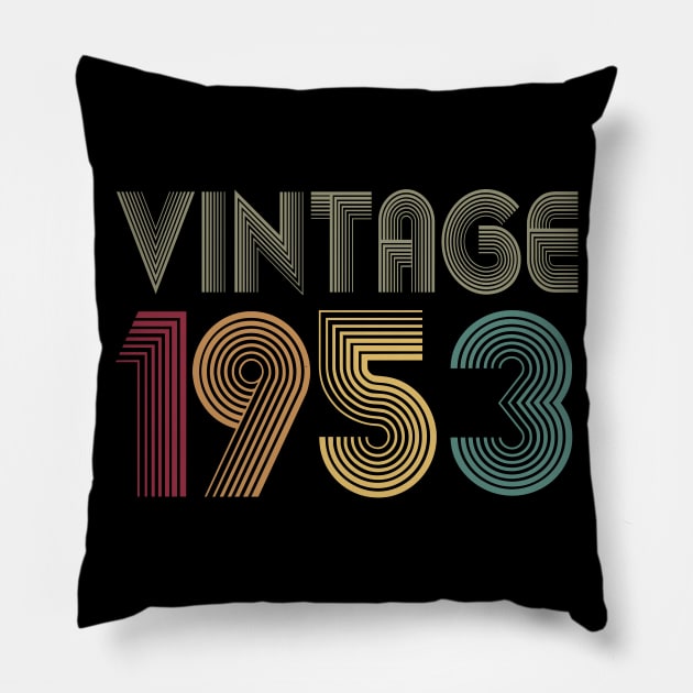 67th Birthday 1953 Gift Vintage Classic Pillow by key_ro