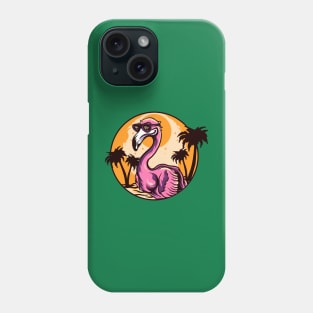 flamingo bird sunset Phone Case