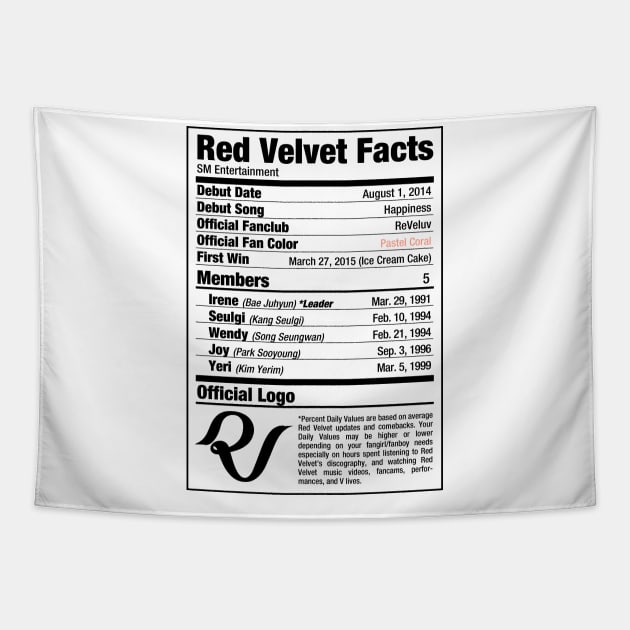 Red Velvet Nutritional Facts 2 Tapestry by skeletonvenus