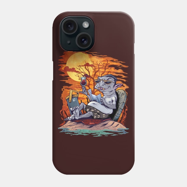 Dracula at the Beach Phone Case by FlylandDesigns