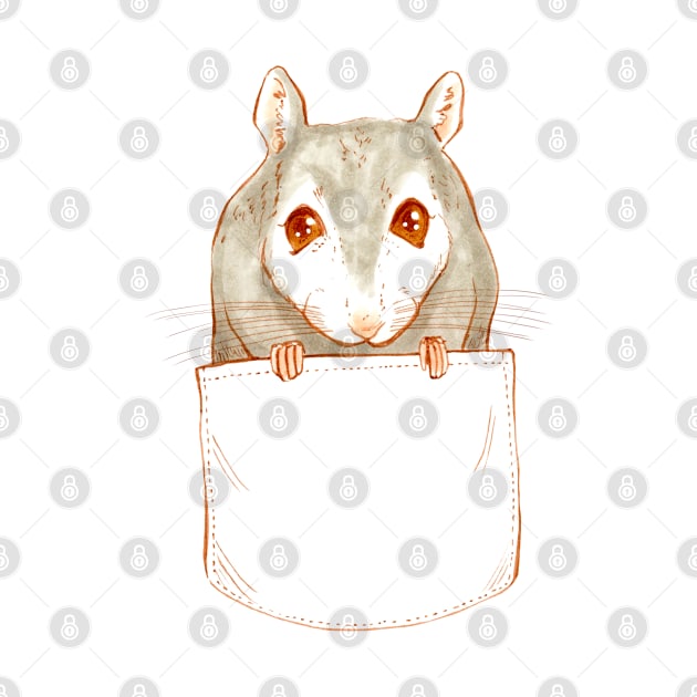 Tiny Cute Mouse Pocket by jessicaguarnido