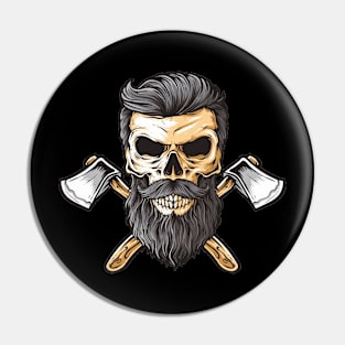 Skull and Axes Pin