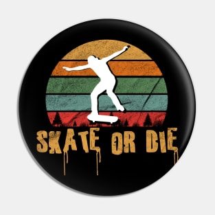 Skate or Die Vintage Pin