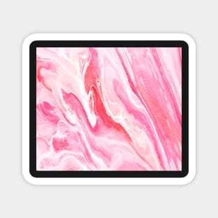 Pink and White Abstract Painting Magnet