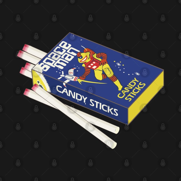 Spaceman Candy Sticks Digital Illustration by 4amStudio