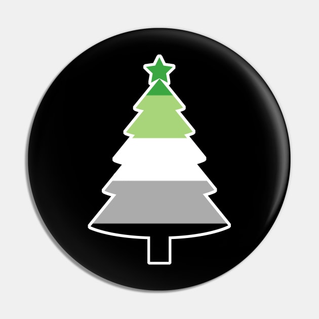 Christmas Tree LGBT Flag Aromantic Pin by aaallsmiles