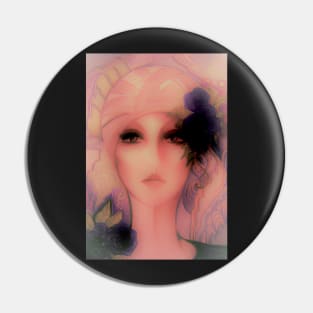 PINK HAZY 70S GIRL IN TURBAN Pin