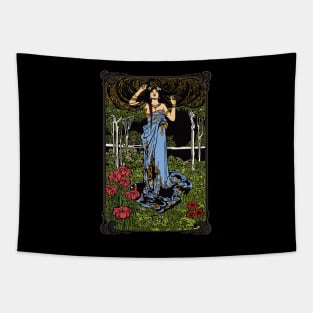 Art Nouveau Lady (natural) Tapestry