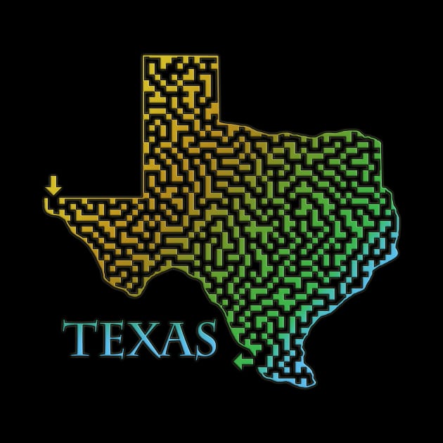 Texas State Outline Maze & Labyrinth by gorff