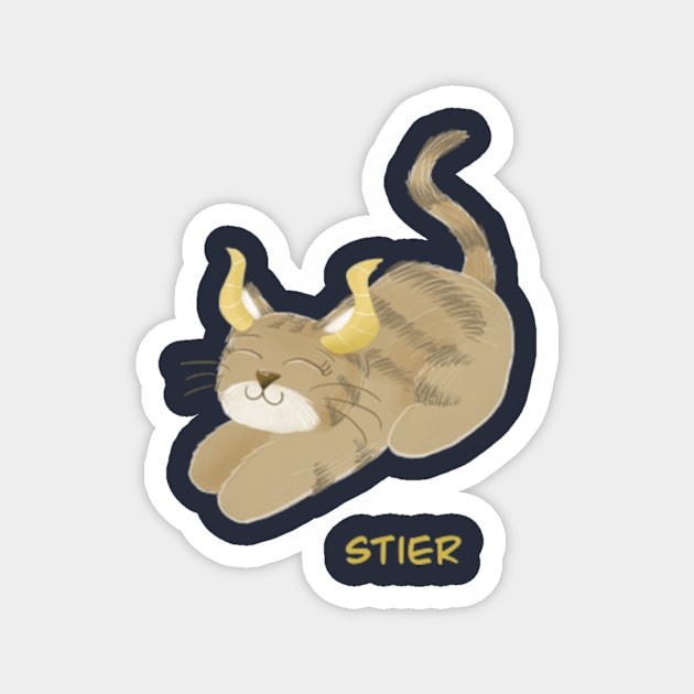 Stier Katze Magnet by AbbyCatAtelier