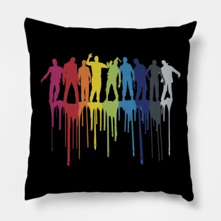 Rainbow Zombie Shuffle: Version One Pillow