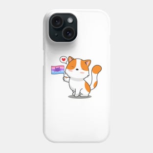 Cute Cat Holding Catgender Flag Phone Case