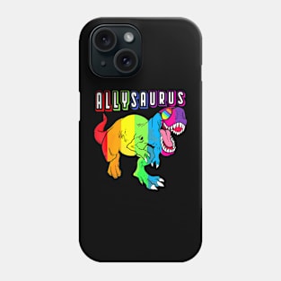 Dinosaur T Rex LGBT Gay Pride Flag Allysaurus Ally Men Boys Phone Case