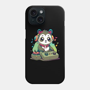 cute panda playing dj music Phone Case