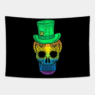 Irish Gay Pride Sugar Skull LGBT  St Patricks Day Tapestry