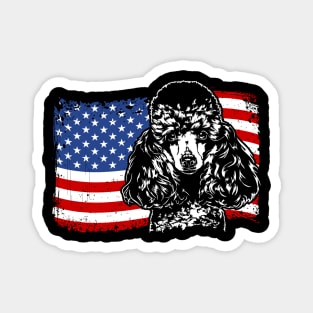 Proud Miniature Poodle American Flag patriotic dog Magnet