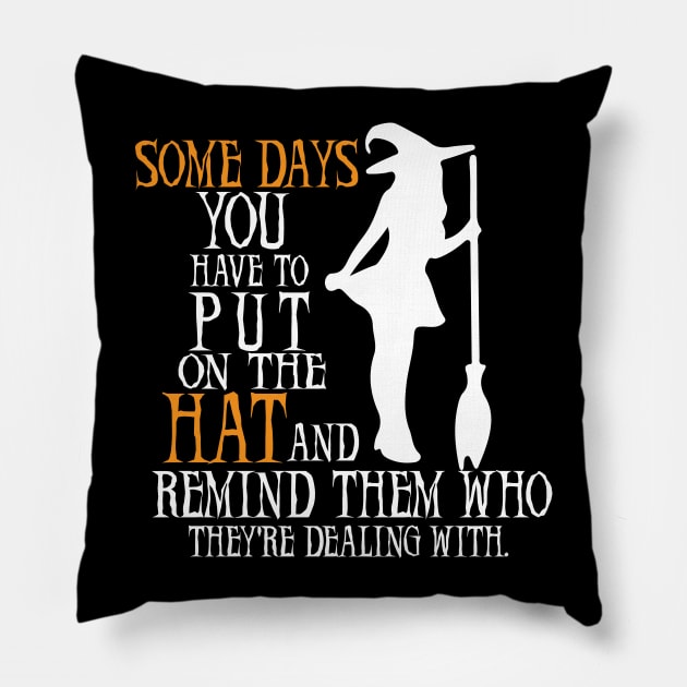 'Some day you have to put on the Hat' Witch Hat Pillow by ourwackyhome