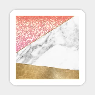 Arty rose gold glitter marble Magnet