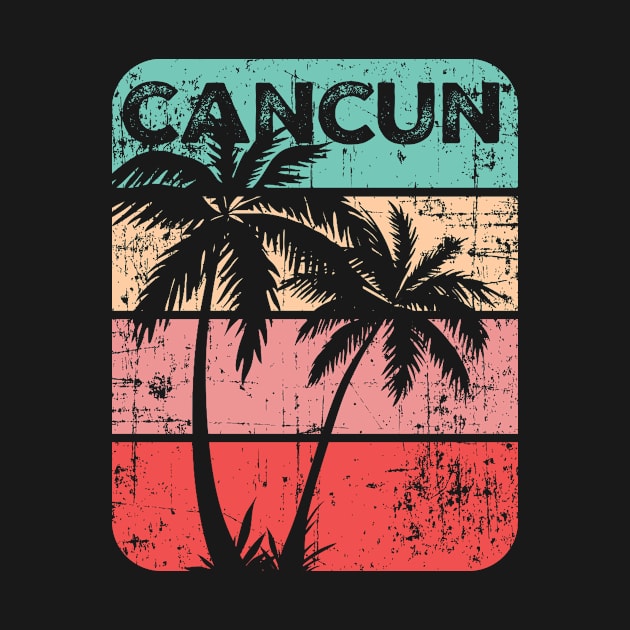 cancun mexico vintage retro Sunset Vacation Souvenir by livania