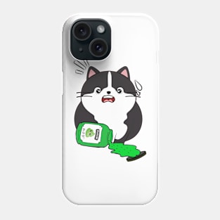 Funny fat cat Spilled Wasabi Sauce Phone Case