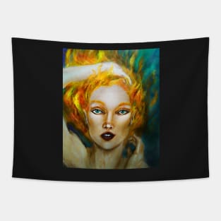 Aithne (fire girl portrait) Tapestry