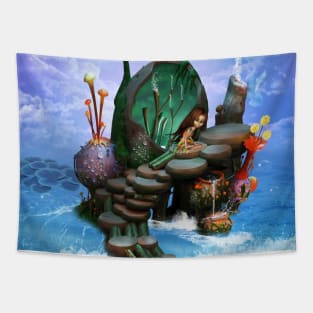 Little fairy on the beach Tapestry