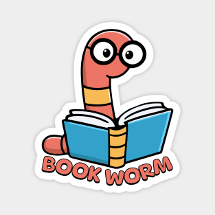 Book Worm! Cute Worm Cartoon Magnet