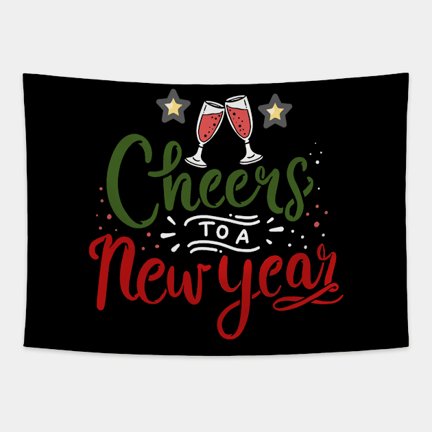 cheers to a new year tshirt Tapestry by boufart