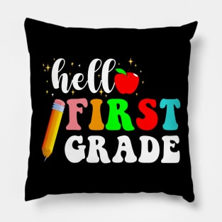 Hello First Grade Team 1st Grade Back to School Teacher Kids Pillow