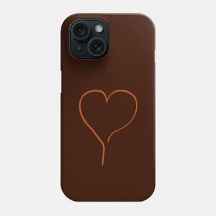 My Warm Orange Heart on the right line  - Oneliner Phone Case