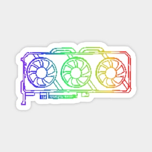 Pixel Look RGB Gaming Graphic Card Gamer Magnet