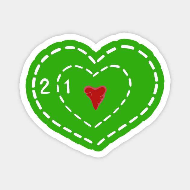 Grinchly Heart Magnet by bronzarino