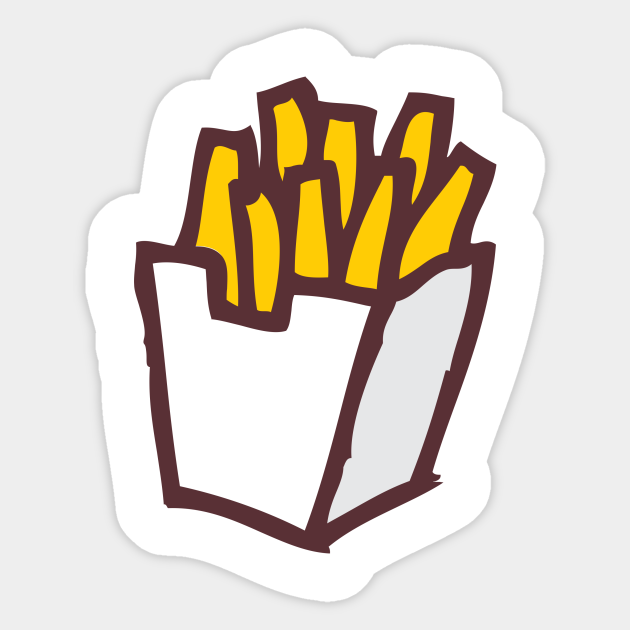 French Fries Funny Nursery Cartoon Drawing Design Fries Sticker Teepublic french fries funny nursery cartoon drawing design