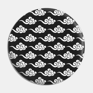 Chinese Clouds Pattern on Black Background Pin