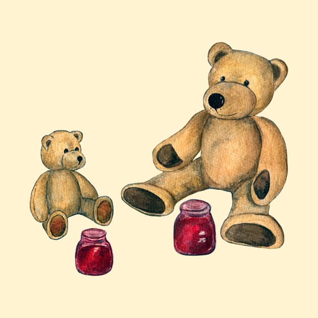 Cute bears with jam jars by Flowersforbear