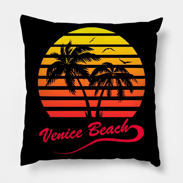 Venice Beach Pillow by Nerd_art