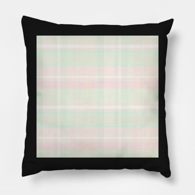 Pastel Aesthetic Iona 1 Hand Drawn Textured Plaid Pattern Pillow by GenAumonier