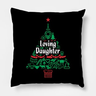 Loving Daughter Gift - Xmas Tree - Christmas Pillow