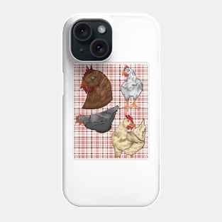 Chickens on Plaid Phone Case