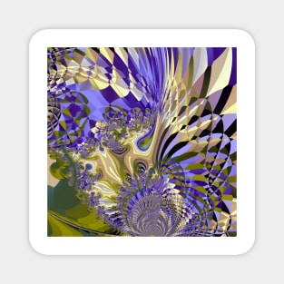 Purple Abstract Feather Pattern Magnet