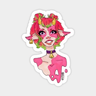 Strawberry cow girl Magnet